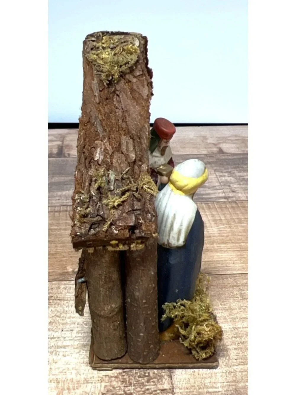 Handcrafted Christmas Nativity Set With Wood Stable